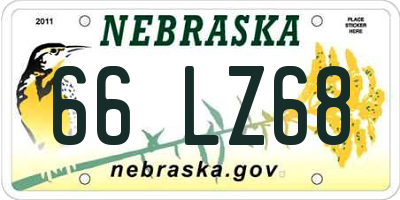 NE license plate 66LZ68