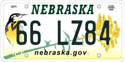 NE license plate 66LZ84