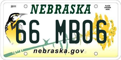 NE license plate 66MB06