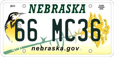 NE license plate 66MC36