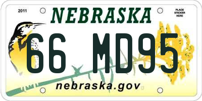 NE license plate 66MD95