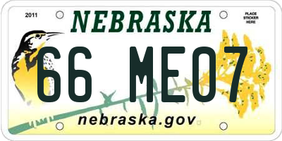 NE license plate 66ME07