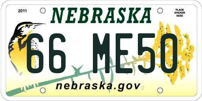 NE license plate 66ME50