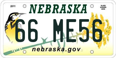 NE license plate 66ME56