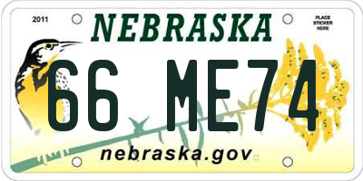 NE license plate 66ME74