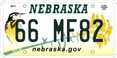 NE license plate 66MF82