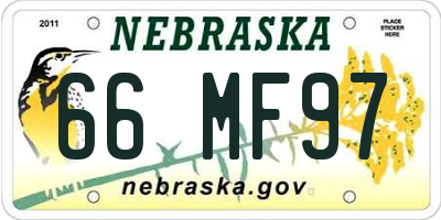 NE license plate 66MF97