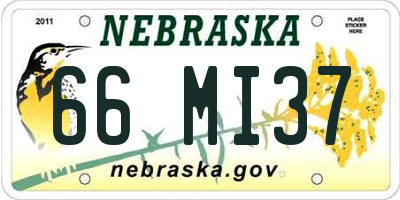 NE license plate 66MI37