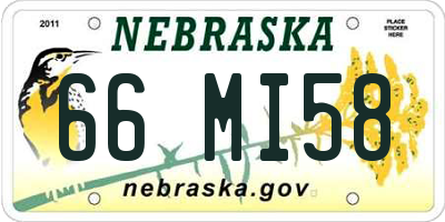 NE license plate 66MI58