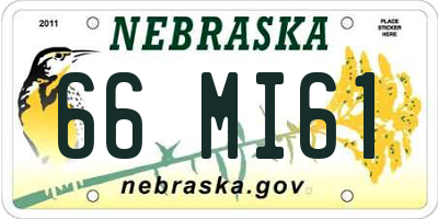 NE license plate 66MI61