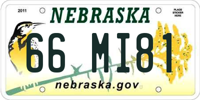 NE license plate 66MI81