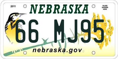 NE license plate 66MJ95