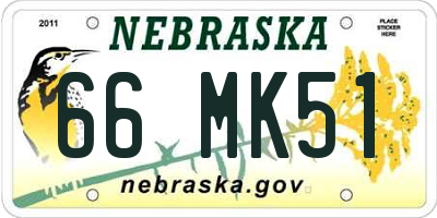 NE license plate 66MK51