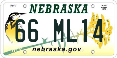 NE license plate 66ML14