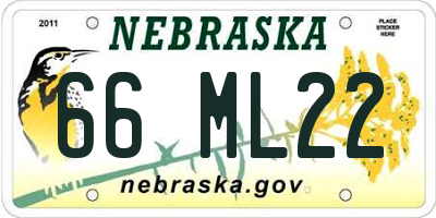 NE license plate 66ML22