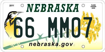 NE license plate 66MM07