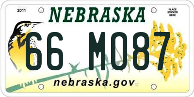 NE license plate 66MO87