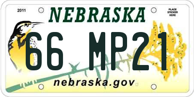 NE license plate 66MP21