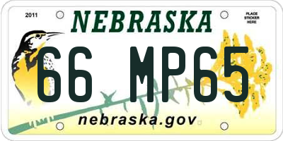 NE license plate 66MP65