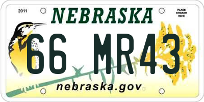 NE license plate 66MR43