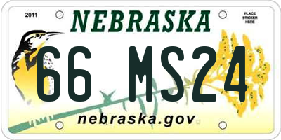 NE license plate 66MS24