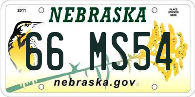NE license plate 66MS54