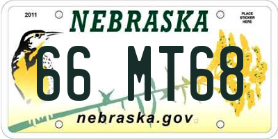 NE license plate 66MT68