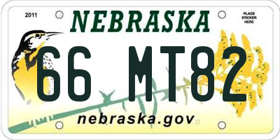 NE license plate 66MT82