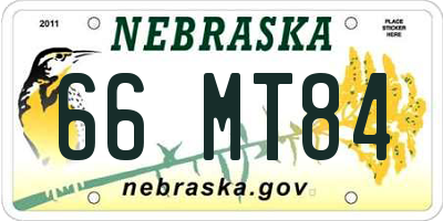 NE license plate 66MT84
