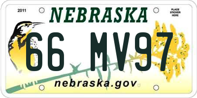 NE license plate 66MV97