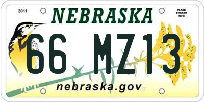 NE license plate 66MZ13