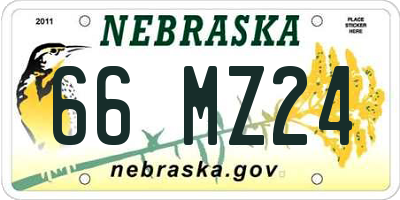 NE license plate 66MZ24