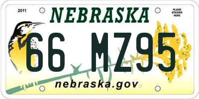 NE license plate 66MZ95