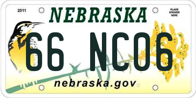 NE license plate 66NC06