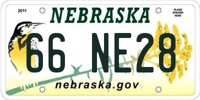 NE license plate 66NE28