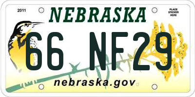 NE license plate 66NF29