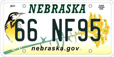 NE license plate 66NF95