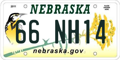 NE license plate 66NH14