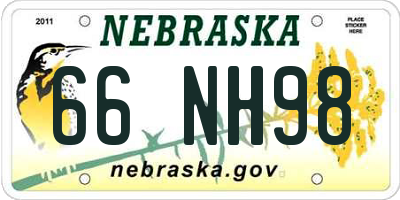 NE license plate 66NH98