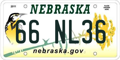 NE license plate 66NL36