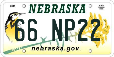NE license plate 66NP22