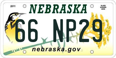 NE license plate 66NP29
