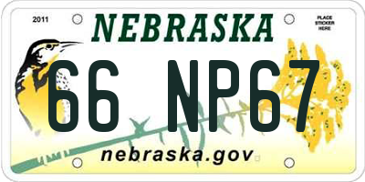 NE license plate 66NP67
