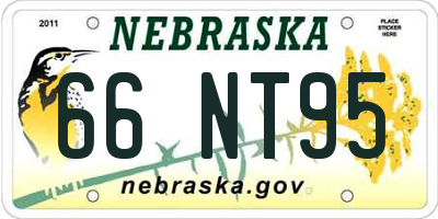 NE license plate 66NT95
