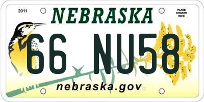 NE license plate 66NU58