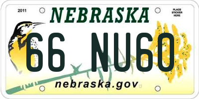 NE license plate 66NU60