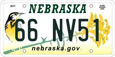 NE license plate 66NV51