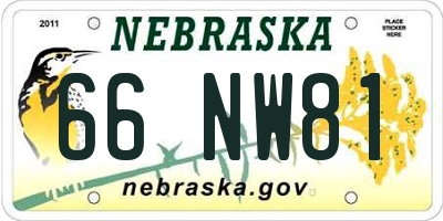 NE license plate 66NW81