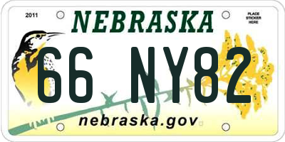 NE license plate 66NY82