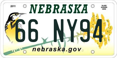 NE license plate 66NY94